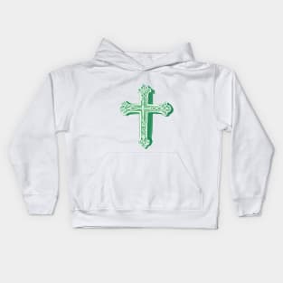 Cross Pastel Green Shadow Silhouette Anime Style Collection No. 214 Kids Hoodie